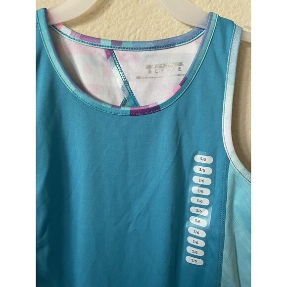 Skechers Active Turquoise Tide Blue Purple Pink Girls' Sleeveless Top Size 5/6 - Picture 2 of 6